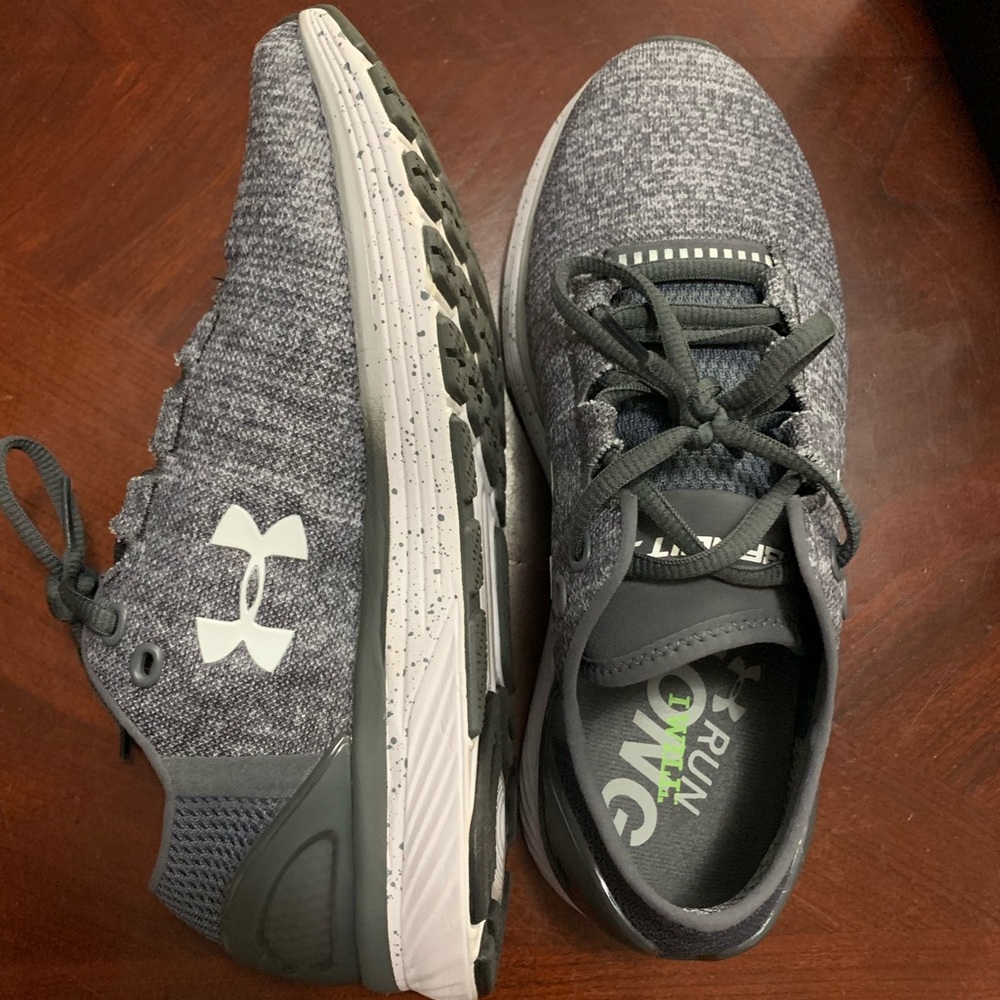 Gray under armour sneakers